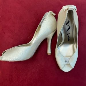 Macy’s Holiday Gold Glimmer Heels